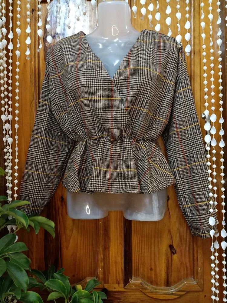 🐻Plaid Peplum Top🐻