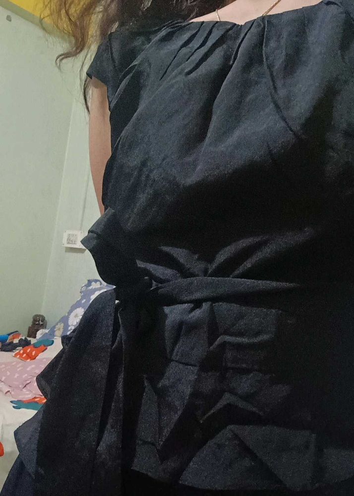 Black Milkmaid Top