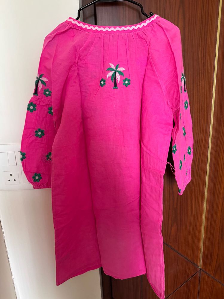 Pink Embroidered Tunic