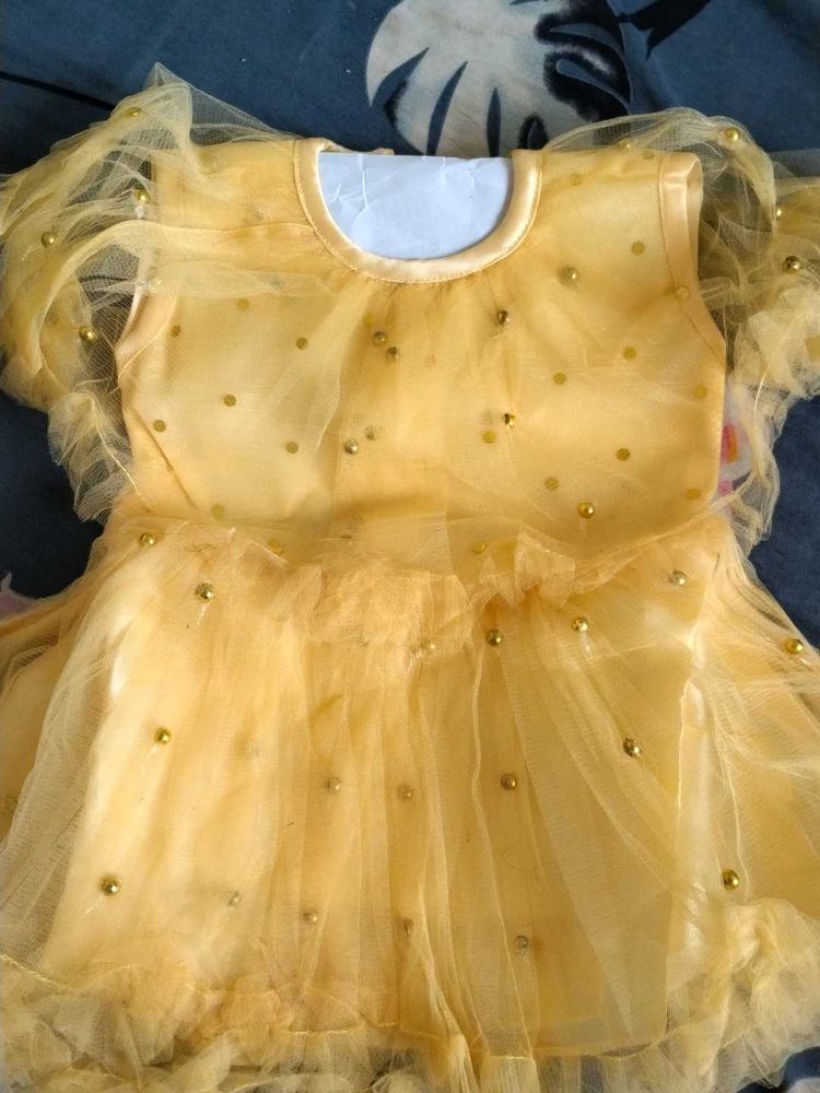 New Dress Yellow Tulle Party