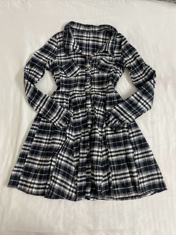 Plaid Shirt Dress bust 32