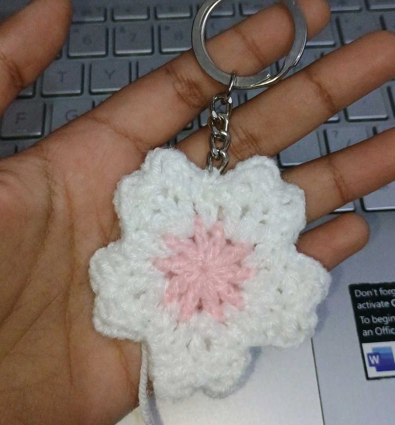 Cherry Blossom/Sakura Crochet Keychain
