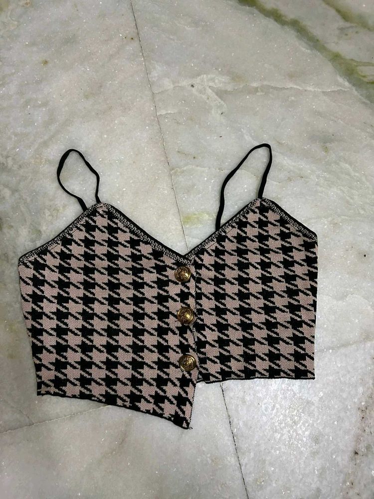 Urbanic Houndstooth Crop Top