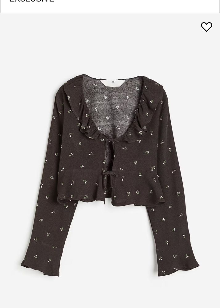 Floral Ruffle Tie-Front Cardigan