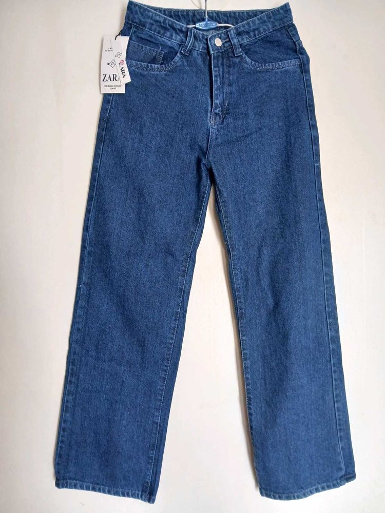 Straight Dark Washed Denim Jeans