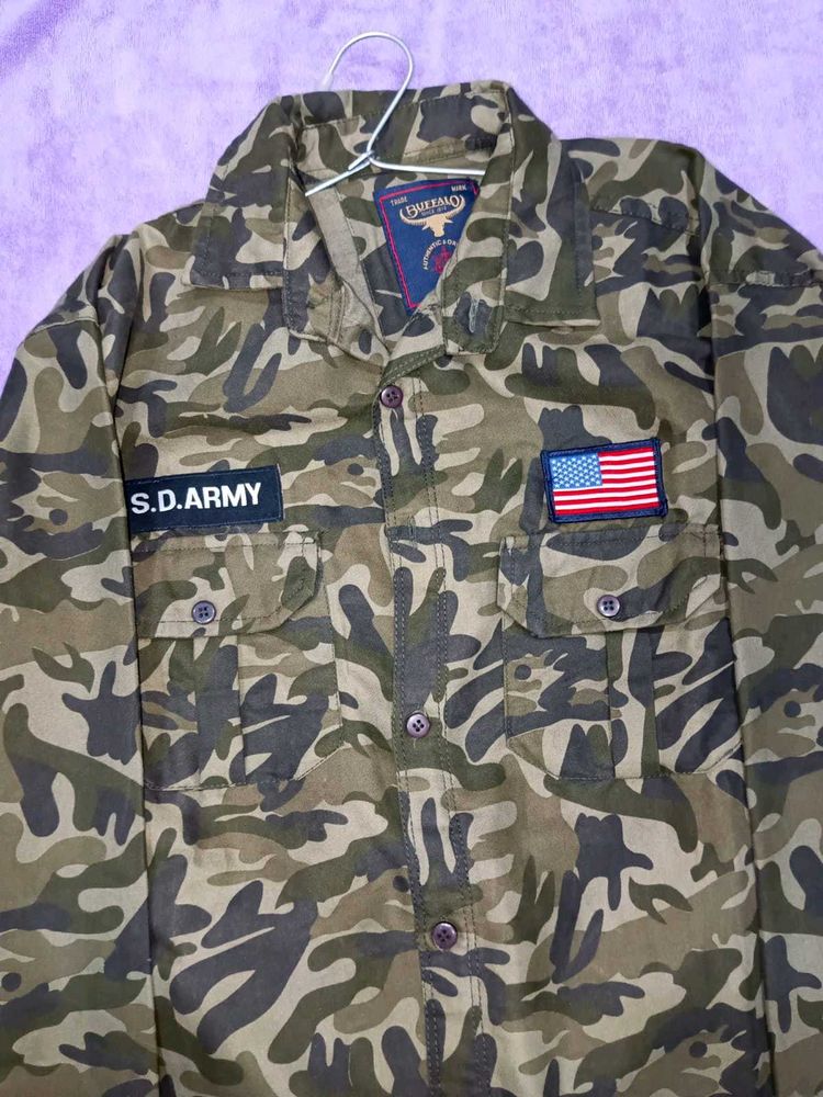 Camo Button-Down Shirt