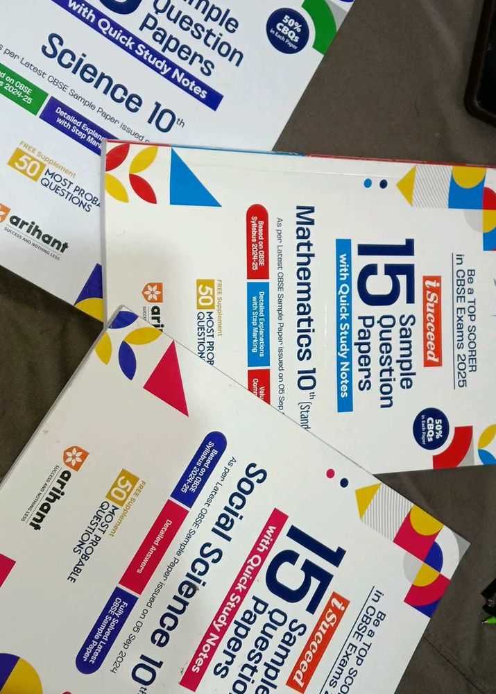 Set of 3 Arihant iSucceed Sample Paper Class 10th