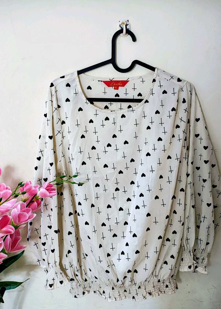 Patterned stylish White Top