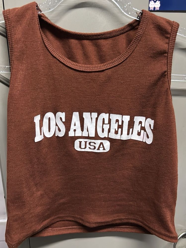 Brown Los Angeles Graphic Tank