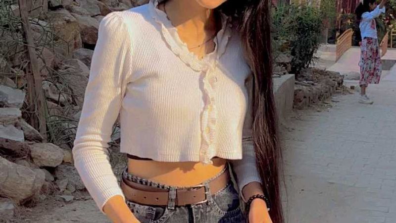 Crop Top With Lace In Front