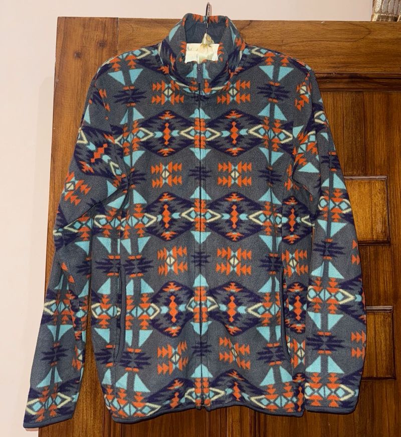 uniqlo Patterned Zip-Up Fleece Jacket