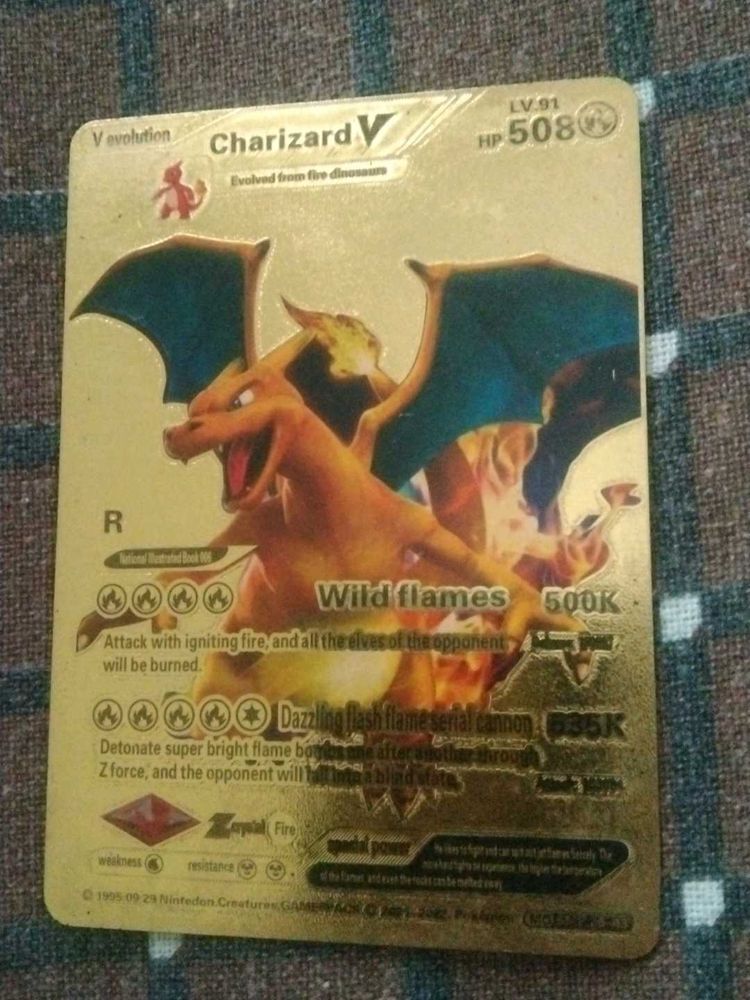 Charizard V Evolution Card Gold