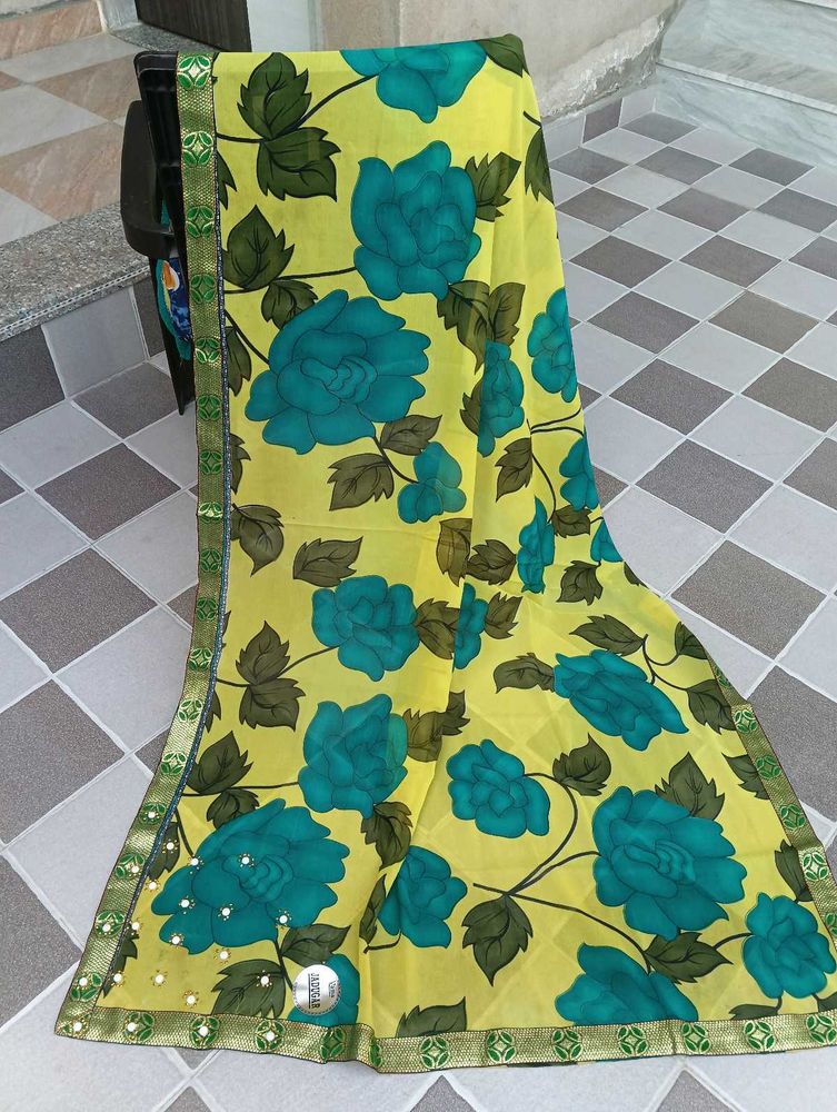 Flower Print Saree