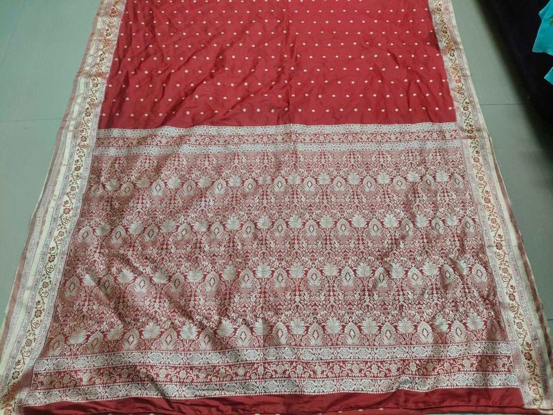 Red &amp; Gold Banarasi Silk Saree