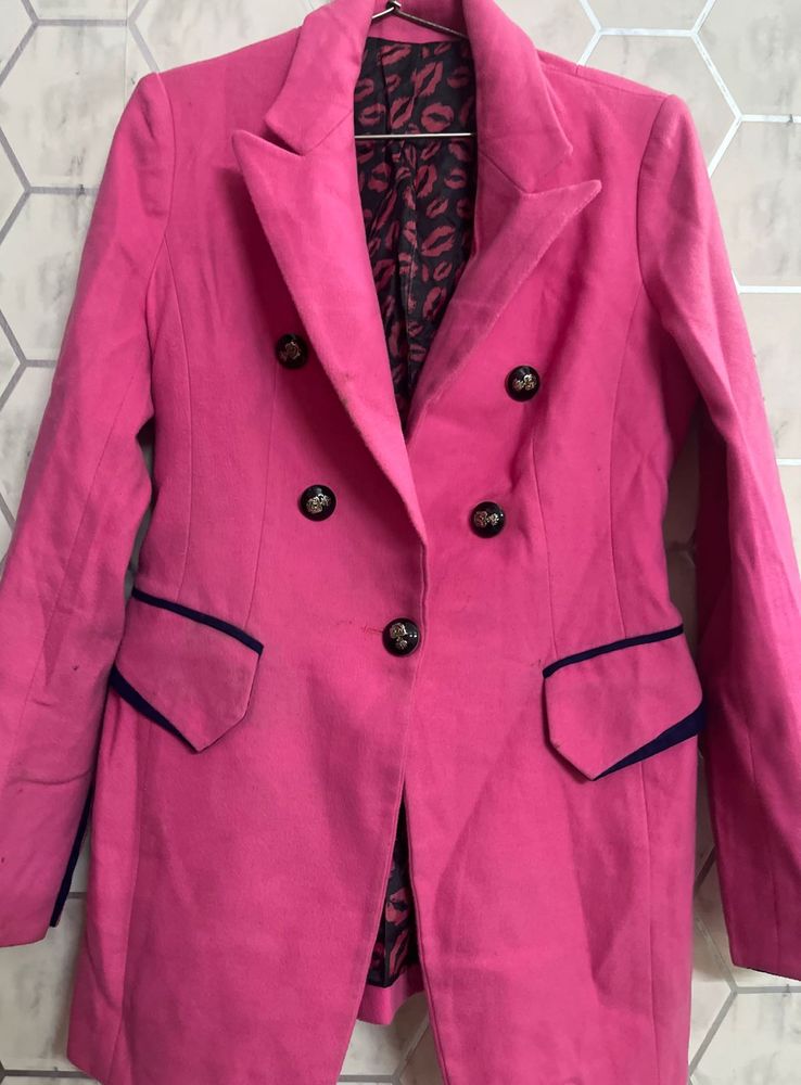 Pink Double-Breasted Blazer