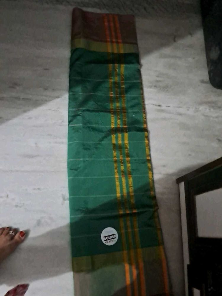 New Saree Green Golden
