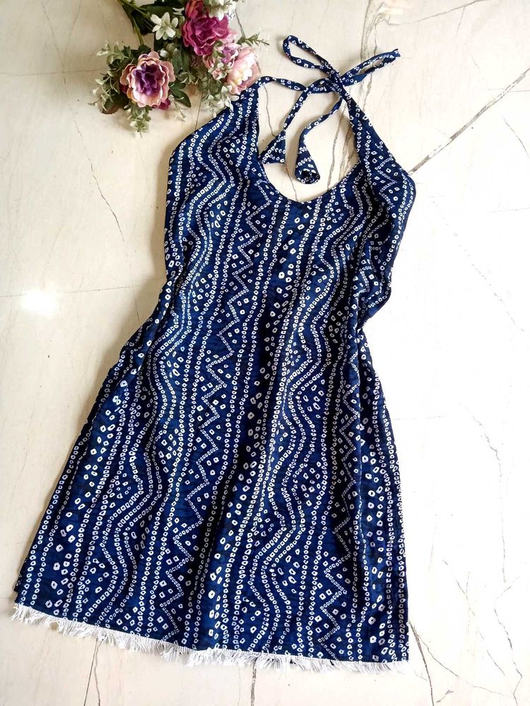 🆕 Trendy Dabu Halter Neck Corset Short Kurta ✨🎀