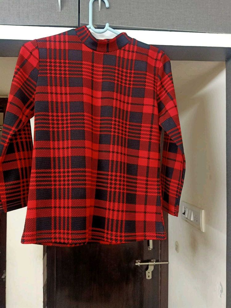NEW SHEIN Red Checks Top