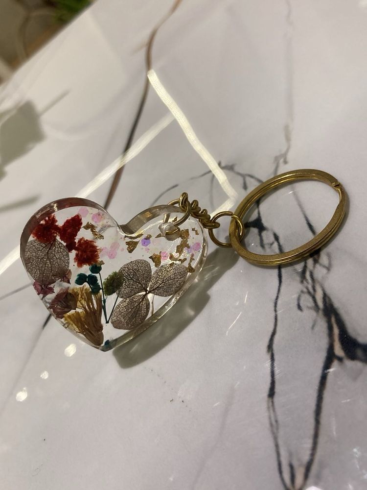 Heart Floral Keychain