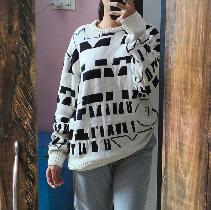 Patterned Knit Sweater