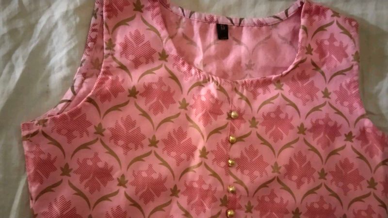 Pink Floral Sleeveless Top