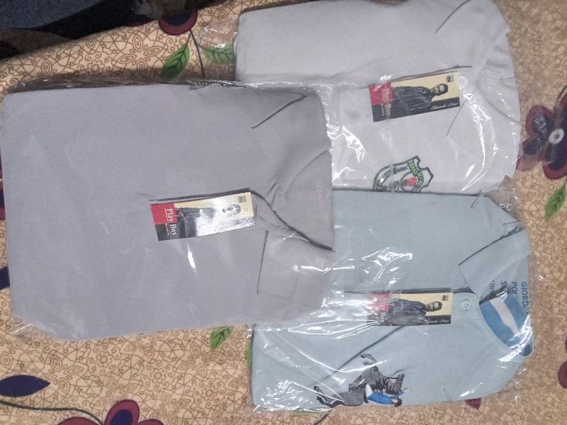PlayBoy Tshirts Pack Of 3 [ Green , White , Grey ]