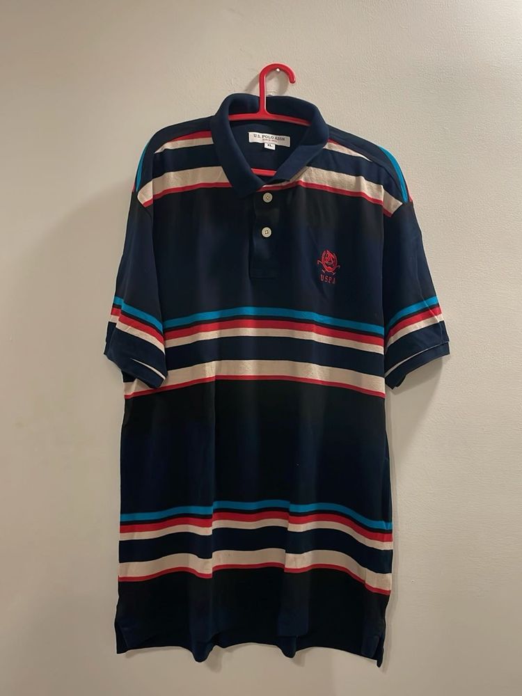US Polo Assn Tshirt With Collars And Stripes