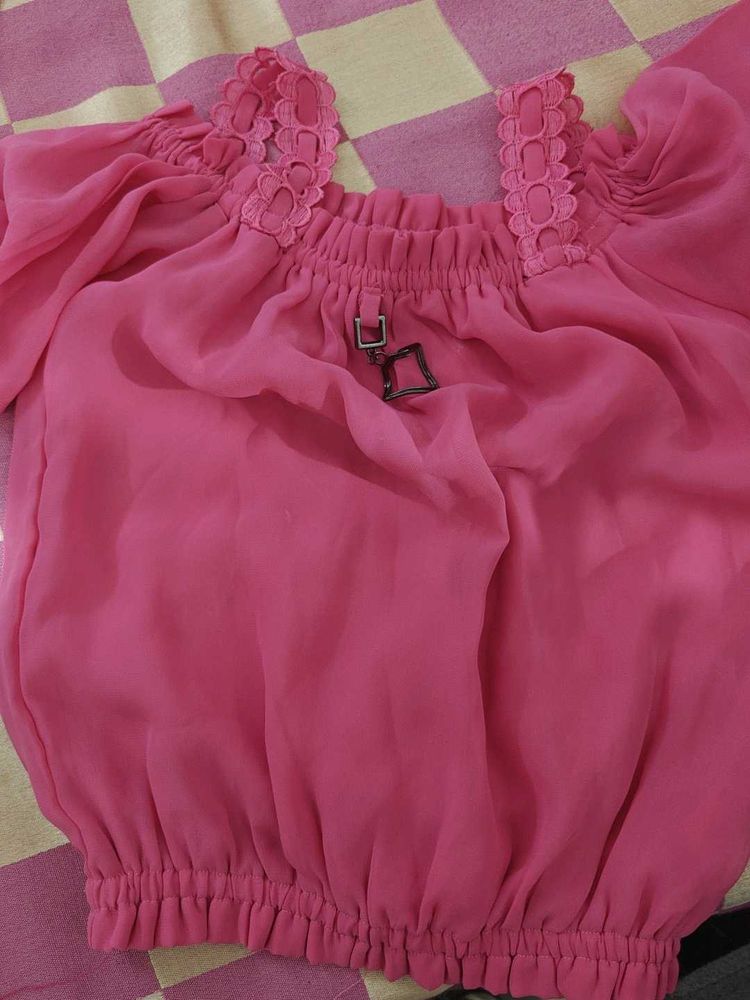 Pink Chiffon Top