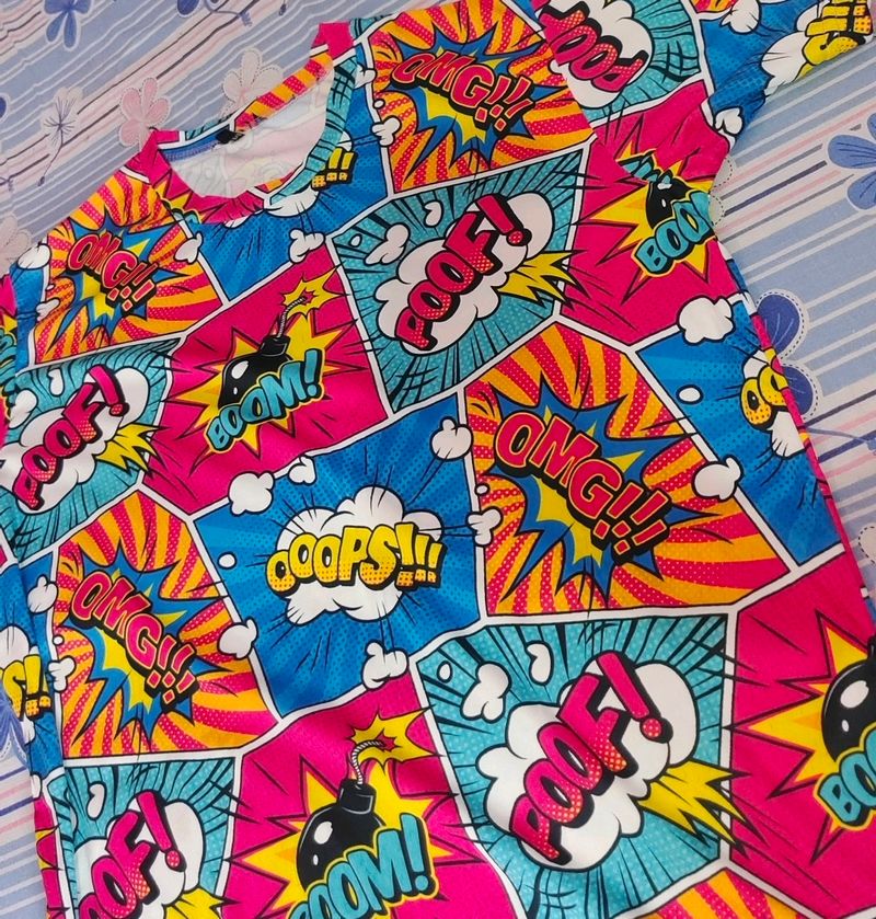 Multicolored Oversized Tshirt