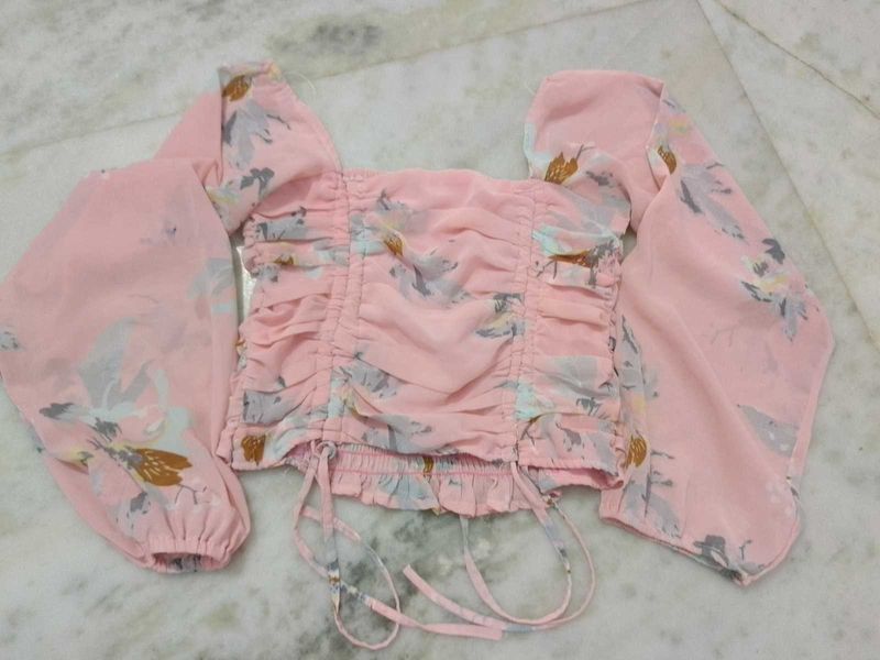 Floral Print Pink Top