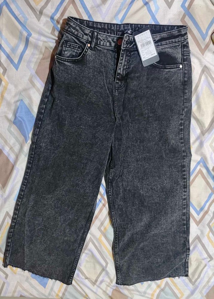 Acid Wash Wide Leg Jeans
