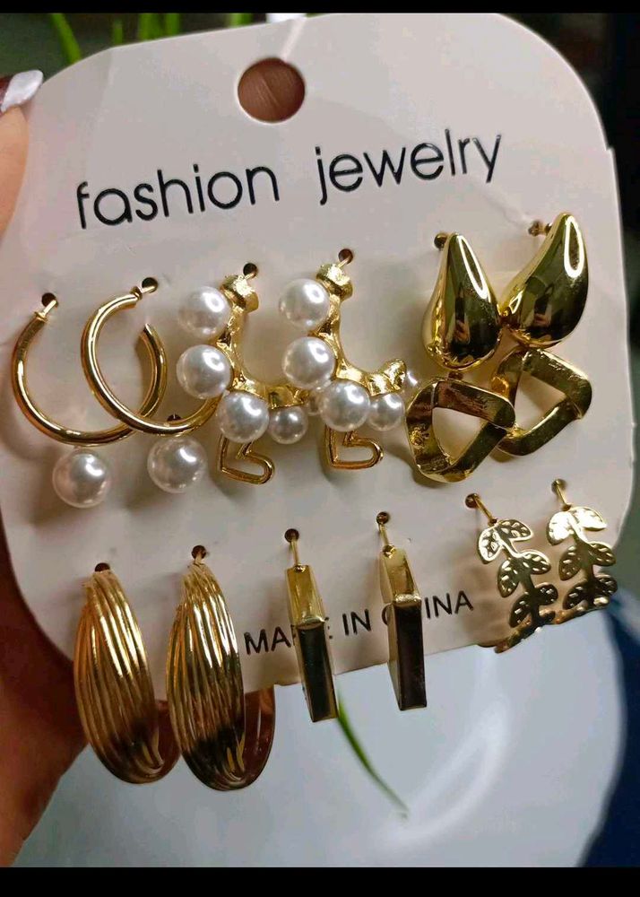 Earrings Set Of 9 And Summer Bracelet Combo