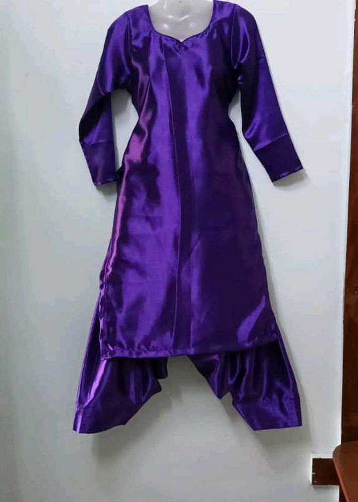 Pruple Satin Suit Salwar