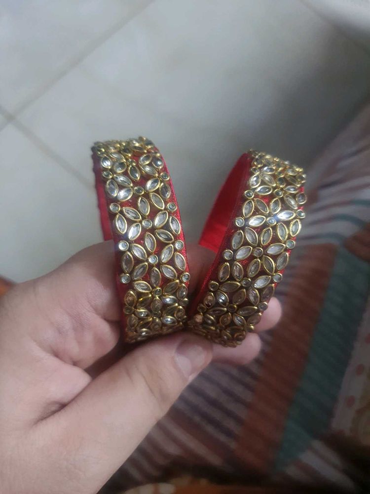 Red &amp; Gold Bangles combo
