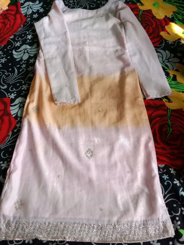 Light Pink&amp; Orenge Kurta Set