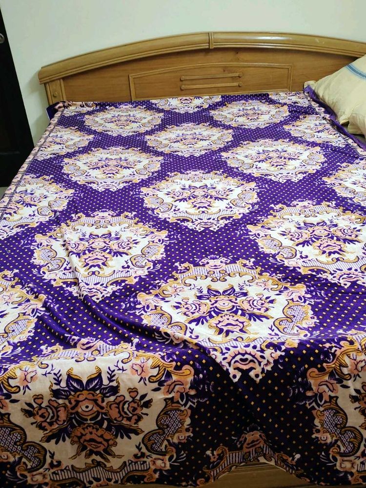 Purple Velvet Single Bedsheet