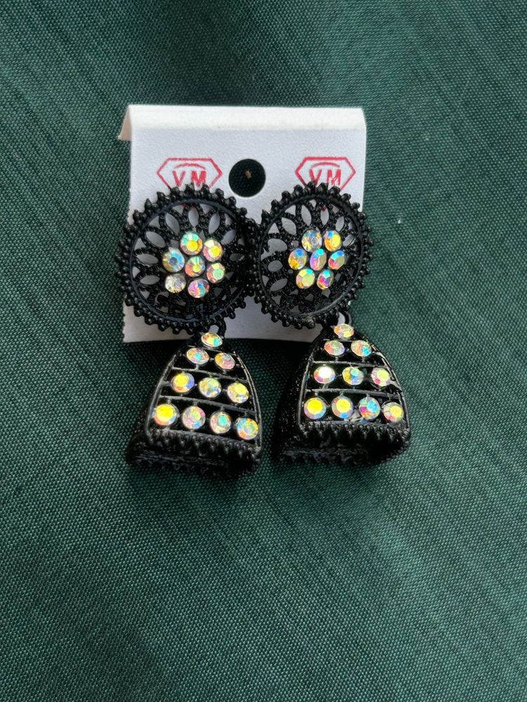 oxidised Black earrings