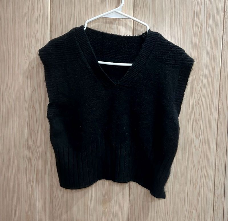 Black Knit Sweater Vest