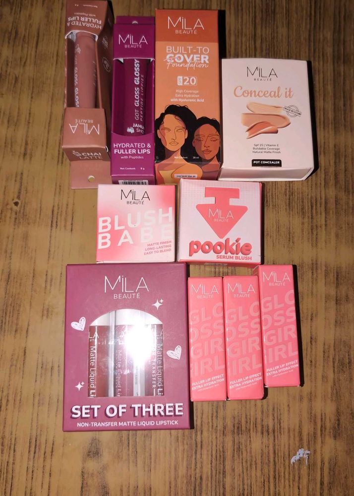 Mila Beauty Foundation, Concealer, Gloss
