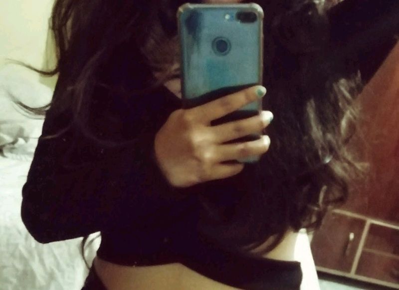 Shein Black Criss Cross Crop Top