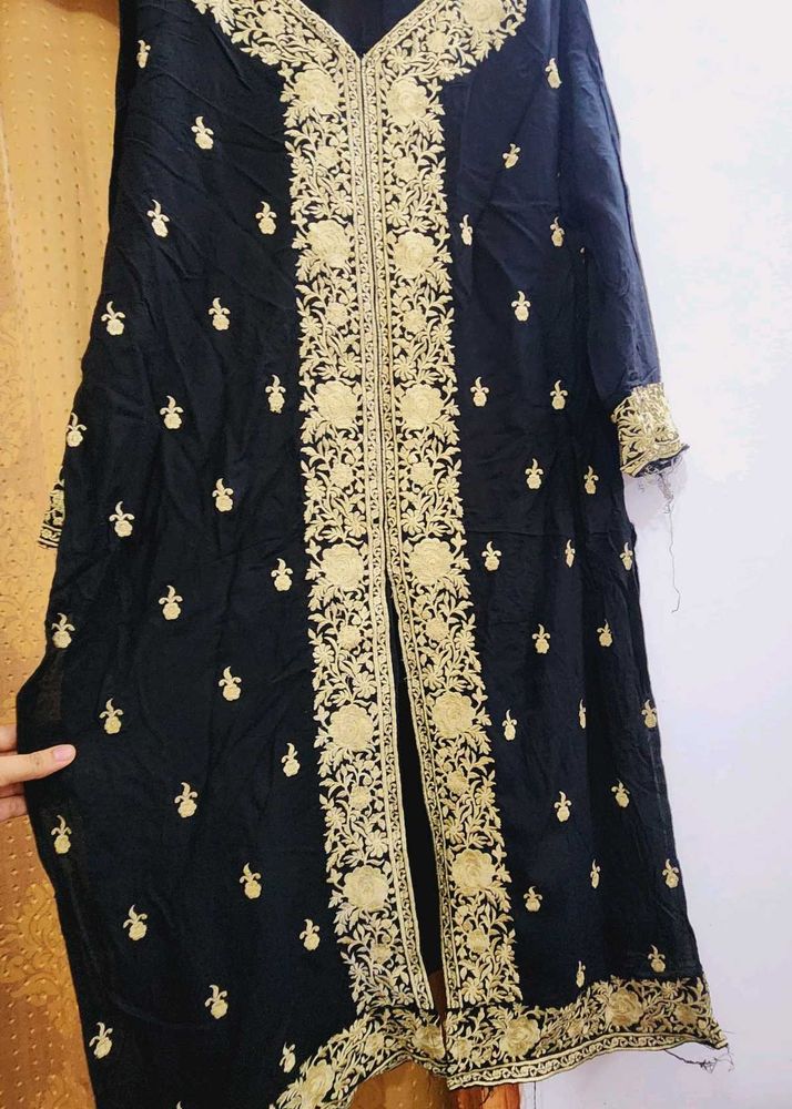 Black Kashmiri Work Kurti