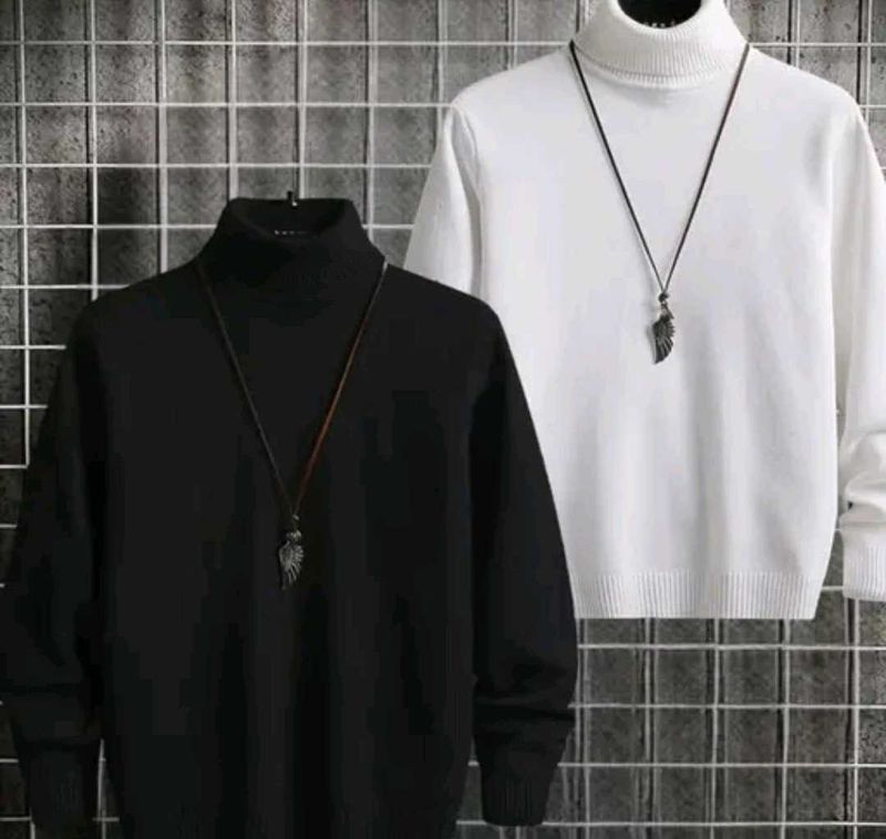 Pack Of 2 Cozy Elegance Black And White High Neck