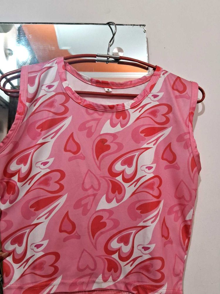 Pink Heart Pattern Tank