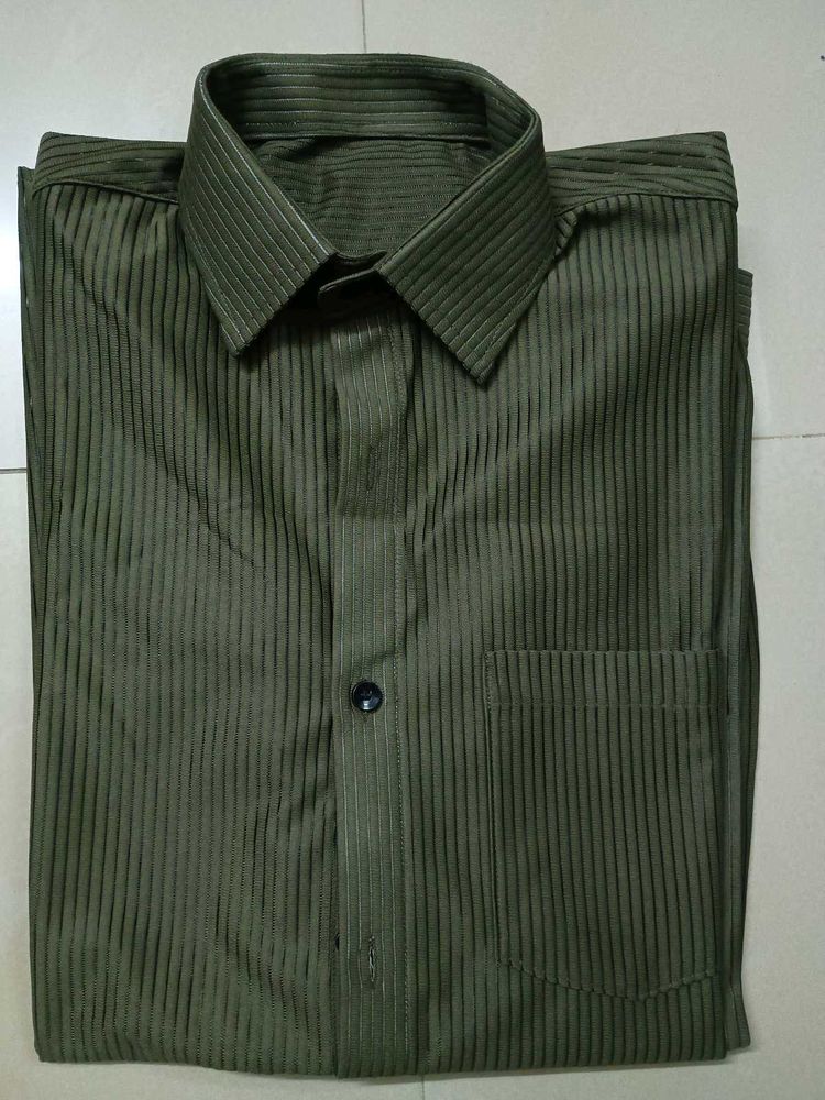Premium Olive Green Corduroy Fabric Shirt - NEW