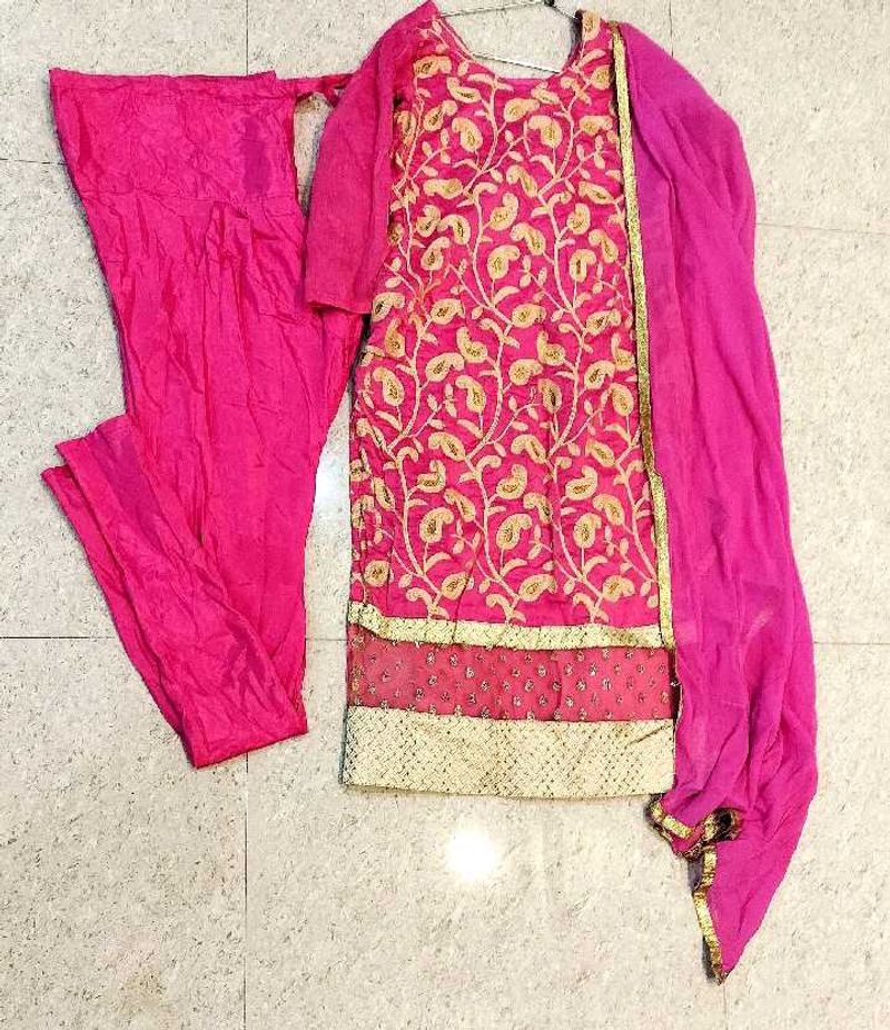 Pink Embroidered Kurta Set