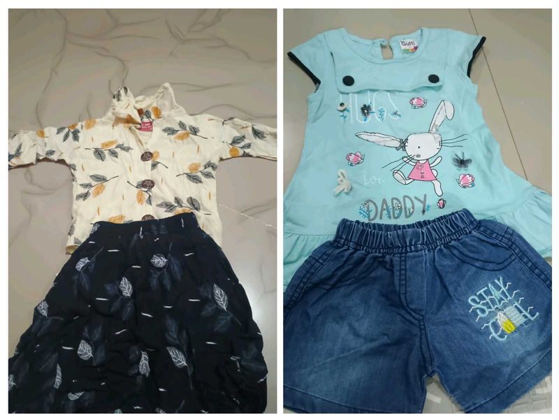 Girl&#39;s Leaf Print Top and Skirt Set( With Gift 🎁)