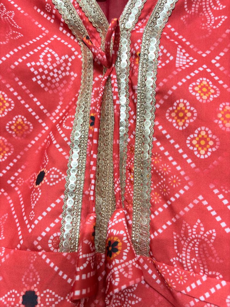 Red Printed Kurti