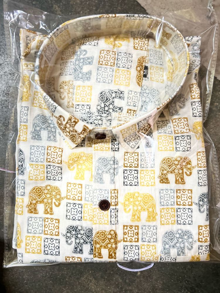 Men’s Sanganeri Block Print Shirt – 100% Cotton |