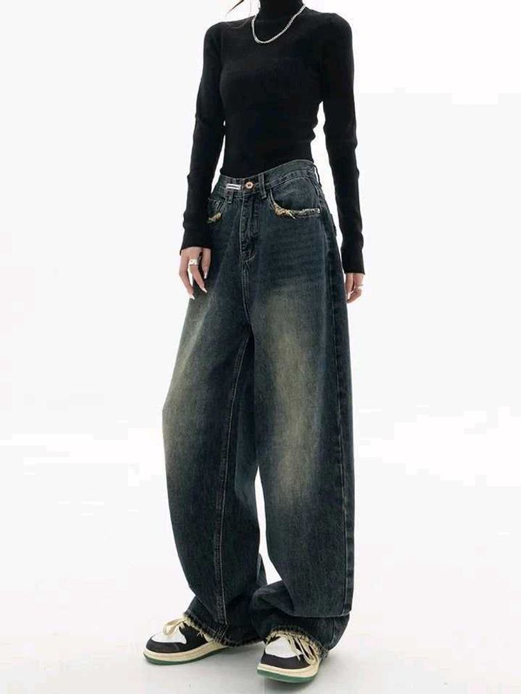 Wide Leg Denim Jeans