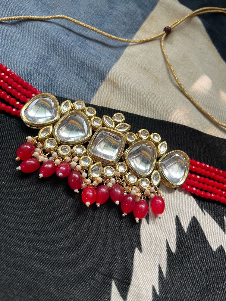 Red Kundan Necklace Set